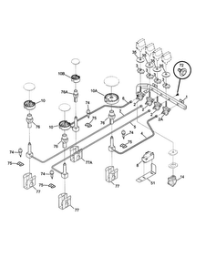Burner Diagram and Parts List for 33003  Frigidaire Cooktop