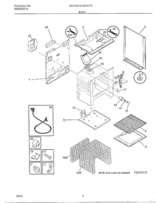 Body Diagram and Parts List for 283440A  Frigidaire Range