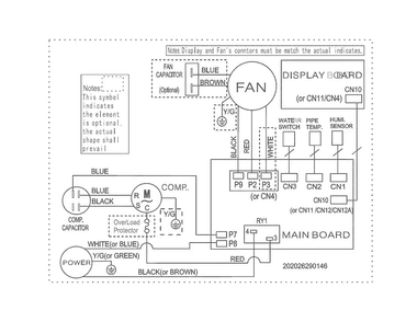 Wiring Diagram Diagram and Parts List for FAD301NWD2  Frigidaire Dehumidifier