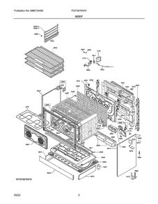 Body Diagram and Parts List for PCFI3670AFA  Frigidaire Range