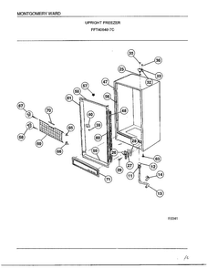 Upright Freezer Page 3 Diagram and Parts List for 40848-7C  Frigidaire Freezer