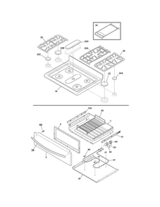Top/drawer Diagram and Parts List for FGGF3056KFR  Frigidaire Range