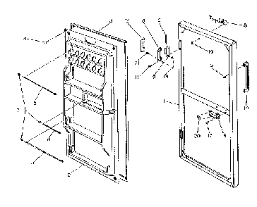 Door Parts Diagram and Parts List for 253S9C  Kenmore Refrigerator