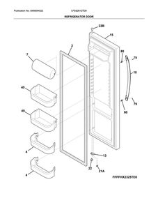 Refrigerator Door Diagram and Parts List for LFSS2612TD0  Frigidaire Refrigerator