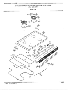 30" Floor/main Top Diagram and Parts List for 4507A  Frigidaire Range