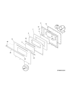 Door Diagram and Parts List for 79065312211  Kenmore Range