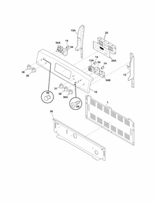 Backguard Diagram and Parts List for 79092603014  Kenmore Range