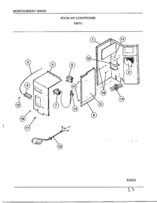 Room Air Conditioner Page 3 Diagram and Parts List for 5367C  Frigidaire Air Conditioner