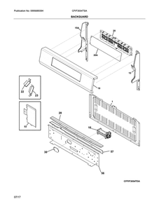 Backguard Diagram and Parts List for CFIF3054TSA  Frigidaire Range