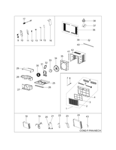 Recommended Spare Parts Diagram and Parts List for CRA122CT112  Frigidaire Air Conditioner