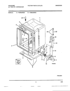 24" Built In Dishwasher Page 5 Diagram and Parts List for 763  Frigidaire Dishwasher