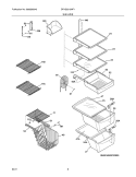 SHELVES Diagram and Parts List for DFHS2313MF1  Frigidaire Refrigerator