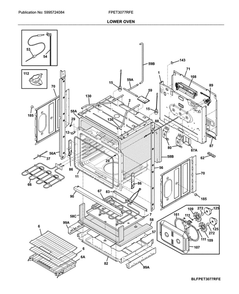 Lower Oven Diagram and Parts List for FPET3077RFE  Frigidaire Wall Oven