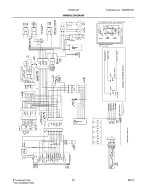 12 - WIRING DIAGRAM Diagram and Parts List for LFSS2312TF0  Frigidaire Refrigerator
