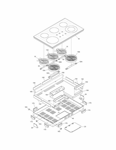 Maintop Diagram and Parts List for 79042741403  Kenmore Cooktop