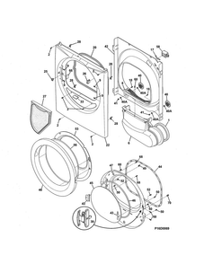 Front Panel/lint Filter Diagram and Parts List for 41788022000  Kenmore Dryer