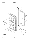 DOOR Diagram and Parts List for FFU14FC4CW1  Frigidaire Freezer