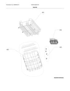 Racks Diagram and Parts List for EIDW1805KS1B  Electrolux Dishwasher