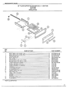Broiler Pan Diagram and Parts List for 2428B  Frigidaire Range