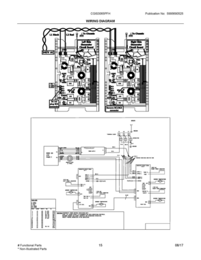 08 - WIRING DIAGRAM Diagram and Parts List for CGIS3065PFH  Frigidaire Range