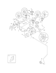 Burner Diagram and Parts List for EW30DS75KS4  Electrolux Range