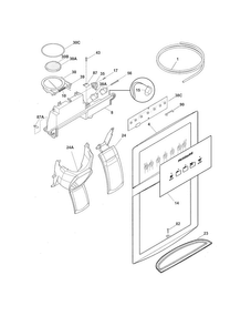 Ice & Water Dispenser Diagram and Parts List for FFHS2622MSS  Frigidaire Refrigerator