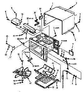 Cabinet Parts Diagram and Parts List for 5648824681  Kenmore Microwave