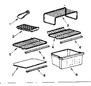 Shelves And Accessories Diagram and Parts List for 5648650180  Kenmore Refrigerator