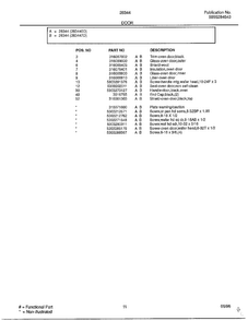 Door  Page 2 Diagram and Parts List for 283447D  Frigidaire Range
