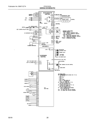 Wiring Schematic Diagram and Parts List for FFSC2323LECA  Frigidaire Refrigerator