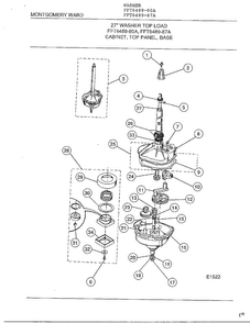 Transmission Diagram and Parts List for 6489-80A  Frigidaire Washer