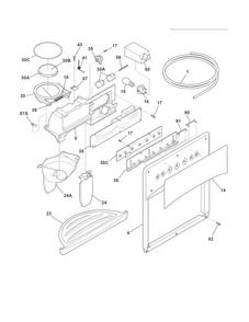 Ice & Water Dispenser Diagram and Parts List for FRS6LF7JS8  Frigidaire Refrigerator
