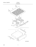 TOP/DRAWER Diagram and Parts List for PGLEF385CB3  Frigidaire Range