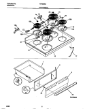 TOP / DRAWER Diagram and Parts List for FEF350SADC  Frigidaire Range