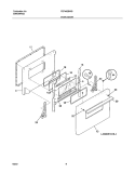 OVEN DOOR Diagram and Parts List for FEF402BWB  Frigidaire Range