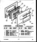 DOOR PARTS Diagram and Parts List for PGF410HXW2  Frigidaire Range