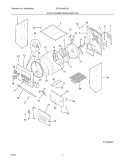 UPPER CABINET / DRUM HEATER Diagram and Parts List for GCEH1642FS0  Frigidaire Washer Dryer Combo