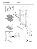 CABINET Diagram and Parts List for FFU1764FW3  Frigidaire Freezer