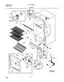 CABINET Diagram and Parts List for FFU11FC4BW0  Frigidaire Freezer