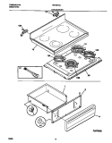 TOP / DRAWER Diagram and Parts List for TEF387CCTA  Tappan Range