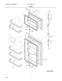 DOOR Diagram and Parts List for WRT18MP6CS2  Westinghouse Refrigerator