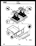 TOP / DRAWER PARTS Diagram and Parts List for GGF356BADA  Gibson Range