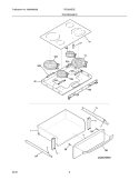 TOP / DRAWER Diagram and Parts List for FES365ECE  Frigidaire Range