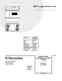 COVER Diagram and Parts List for FEF455BBG  Frigidaire Range