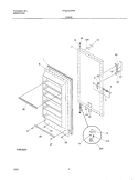 DOOR Diagram and Parts List for FFU21D7HW3  Frigidaire Freezer
