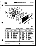 DOOR PARTS Diagram and Parts List for 32-2637-08-03  Tappan Range