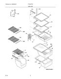 SHELVES Diagram and Parts List for FRS26KF6EB5  Frigidaire Refrigerator