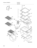 SHELVES Diagram and Parts List for FRS26LR5CB0  Frigidaire Refrigerator