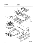 TOP / DRAWER Diagram and Parts List for FGF324BHWC  Frigidaire Range