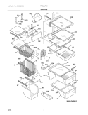 SHELVES Diagram and Parts List for FRS26LF8CW4  Frigidaire Refrigerator